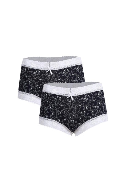 Akbeniz - Akbeniz Kadın Pamuklu 2li Boxer Laci 40266