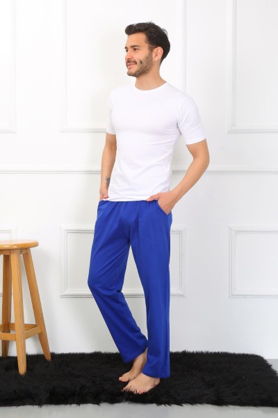 Moda Çizgi - Moda Çizgi Erkek Pamuk Saks Tek Alt Pijama 27495