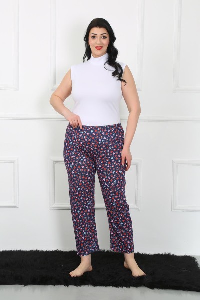 Moda Çizgi - Moda Çizgi Women's Large Size Single Bottom Pajamas 27508