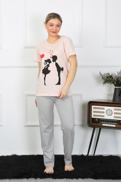 Moda Çizgi - Moda Çizgi Kadın Kısa Kol Penye Pijama Takım 4207