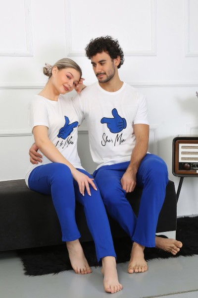 Moda Çizgi - Moda Çizgi Kadın Pamuk Penye Sevgili Kombini Pijama Takımı Beyaz 50129 Tek Takım Fiyatıdır