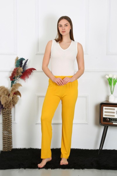 Moda Çizgi - Moda Çizgi Women's Cotton Combed Single Bottom Pajamas Yellow 27513