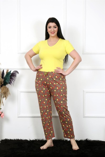 Moda Çizgi - Moda Çizgi Kadın Pamuklu Büyük Beden Alt Pijama 27470