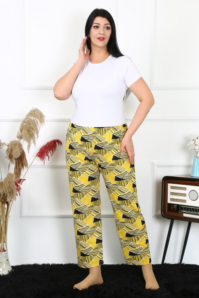 Moda Çizgi - Moda Çizgi Kadın Pamuklu Büyük Beden Alt Pijama 27488
