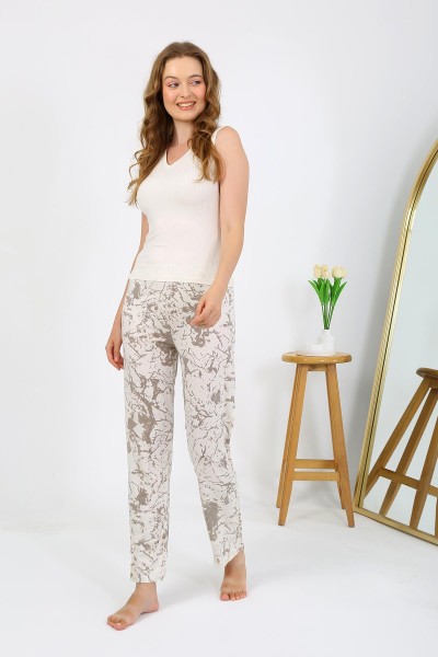 Moda Çizgi - Moda Çizgi Kadın Penye Desenli Tek Alt Pijama 27529