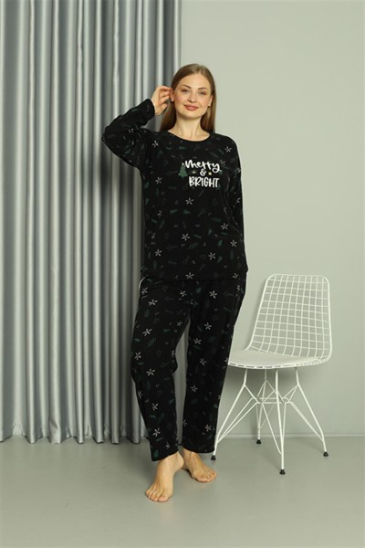 Moda Çizgi - Moda Çizgi Welsoft Polar Kadın Büyük Beden Pijama Takımı 808043