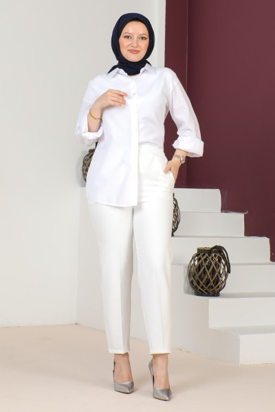 Moda Çizgi - pantolon beyaz 400
