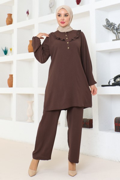 Moda Çizgi - Takım elbise koyu kahverengi 102