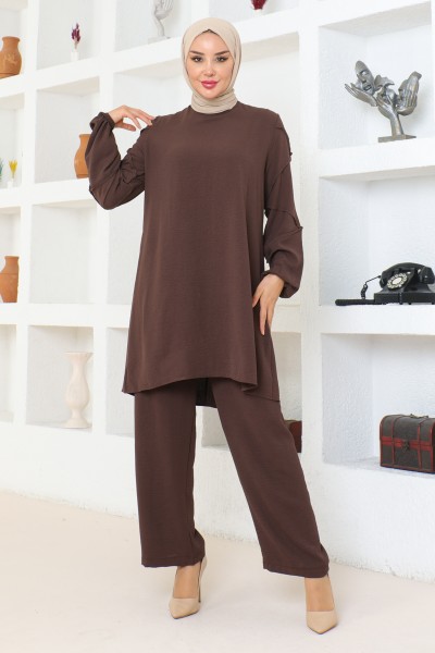 Moda Çizgi - Takım elbise koyu kahverengi 103